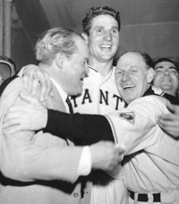 Horace Stoneham, Bobby Thomson, & Leo Durocher